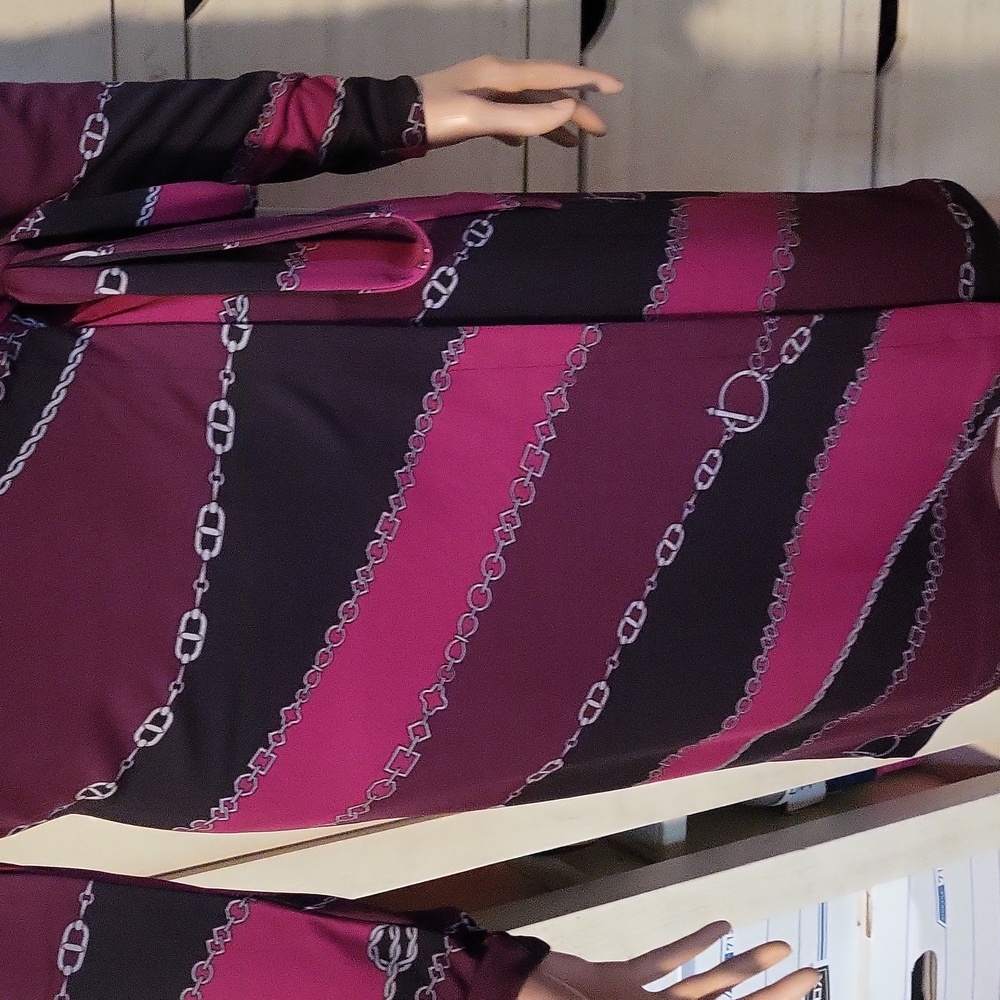 Ann Taylor Burgundy Long Sleeve Wrap Dress - Picture 3 of 7